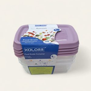 Juego de 4 recipientes de plástico para alimentos