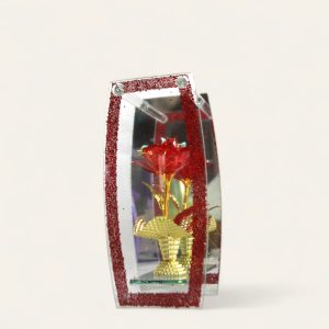 Flor plástica preservada en envase de cristal