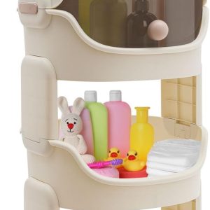 Carrito de almacenamiento rodante con ruedas, carrito de cocina de gran capacidad, carrito móvil para almacenamiento de juguetes, cuarto de servicio (3 niveles)