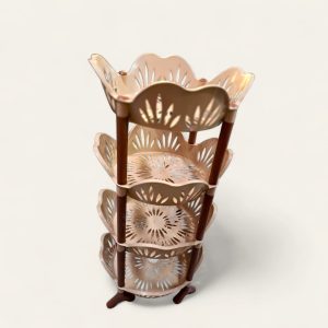 Estante grande de 4 niveles para cesta | Redondo | Almacenamiento y organizador | Cocina | Baño | Lavandería | Oficina | Bueno para alimentos y suministros de cocina