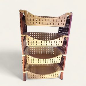 Estantería de 4 niveles para frutas y verduras, cesta de almacenamiento, organizador de cocina para el hogar