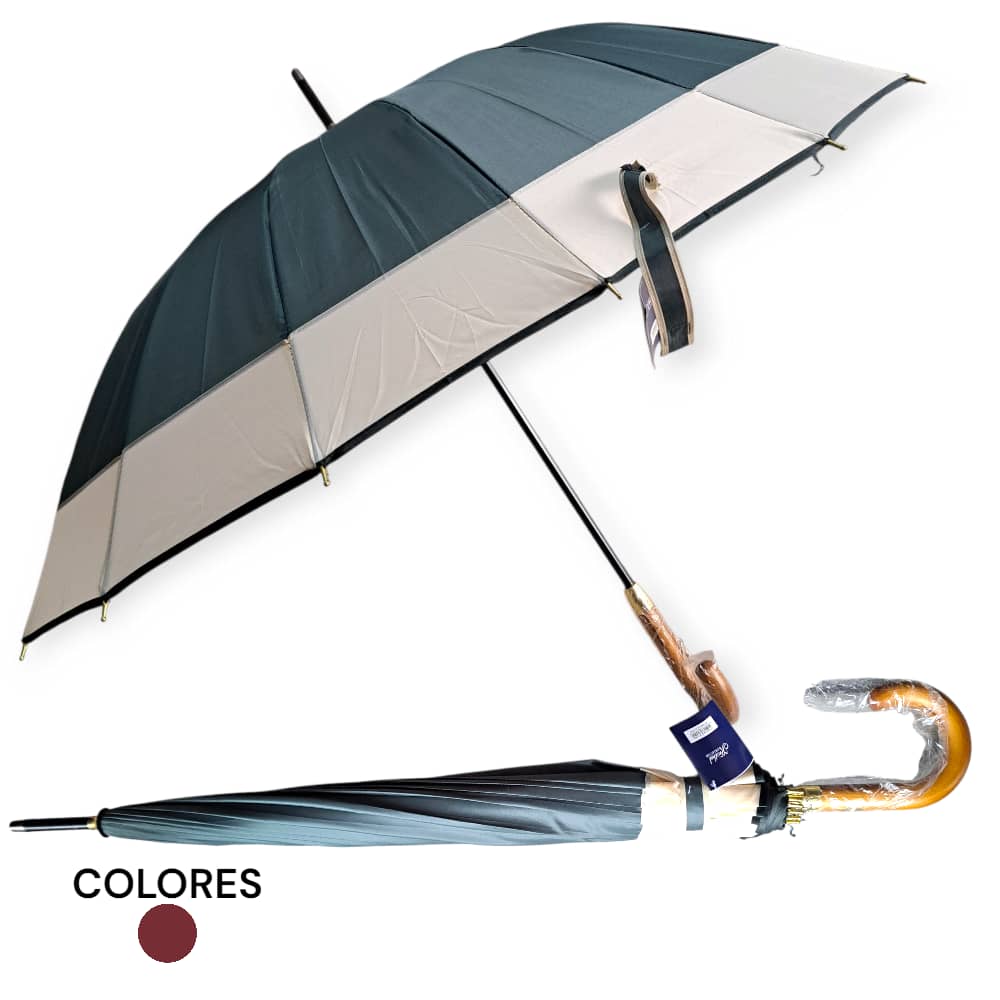 Paraguas compacto para sol y lluvia (negro-blanco)