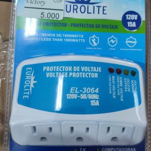 Protector de voltaje 120v - 15A, protector de sobretensiones con enchufe de 3 tomas de corriente para electrodomésticos, enchufe multifunción con protección para montaje en pared, supresor de alimentación