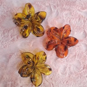 Pinzas de pelo transparentes con forma de flor (c/u)