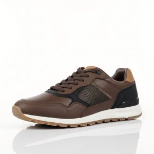 Tenis casuales de hombre en tonos marrón y negro