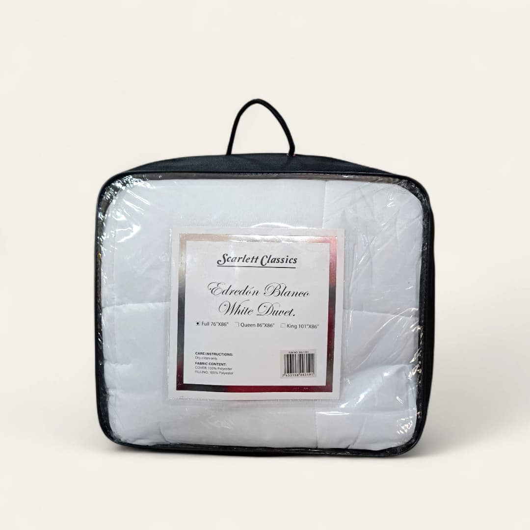 Edredón blanco 76"x86"