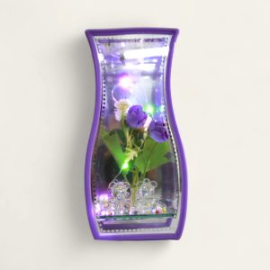 Jarrón de cristal con luz que cambia de color para decoración del hogar, oficina y regalo (multicolor).