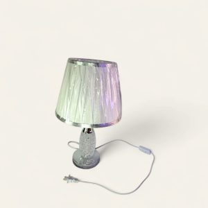 Lámpara de noche con base de cristal, 45cm alto