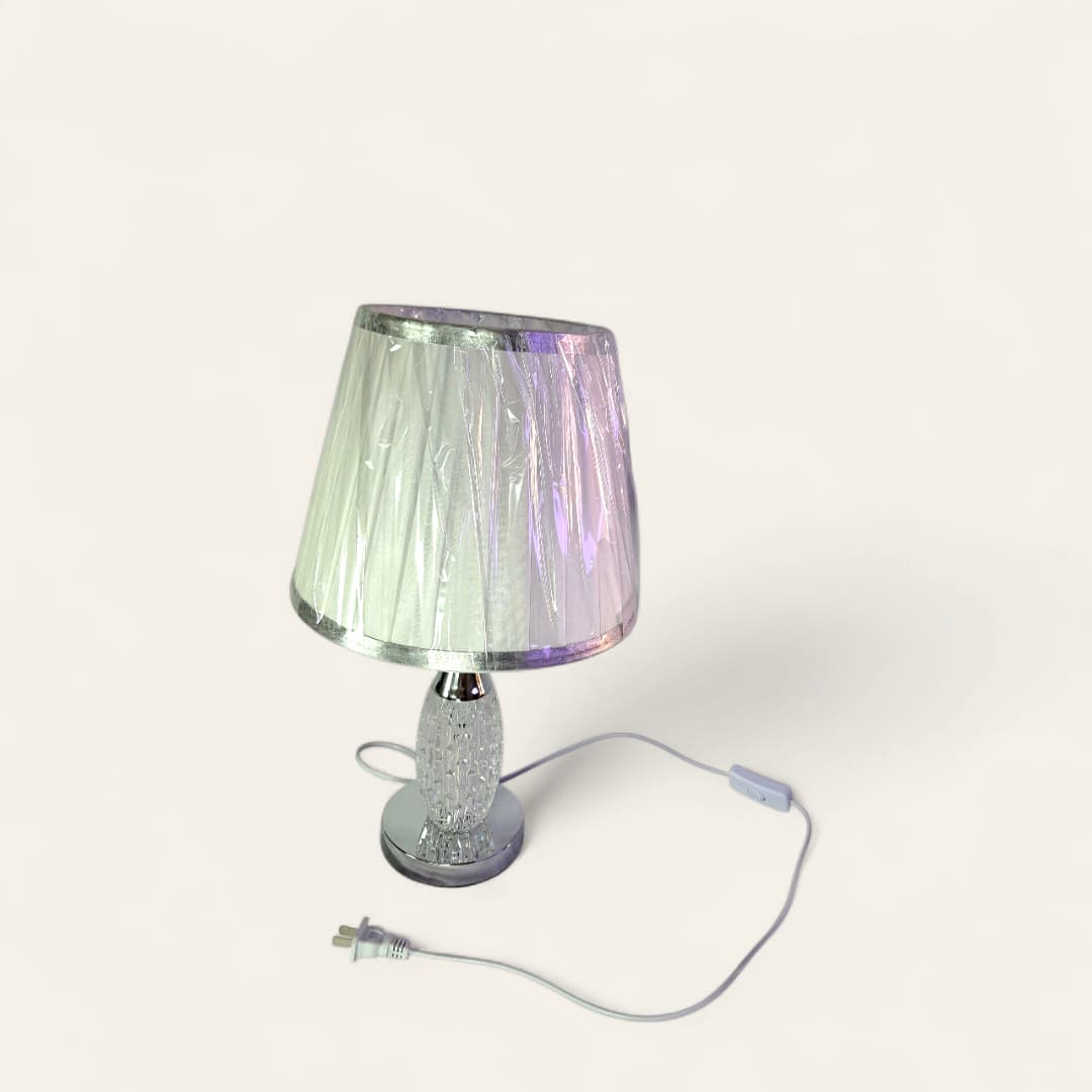 Lámpara de noche con base de cristal, 45cm alto