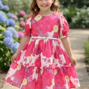 Vestido casual estampado para niña