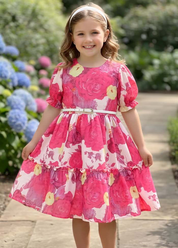 Vestido casual estampado para niña