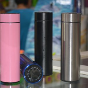 Taza termo de acero inoxidable doble vacío pantalla digital temperatura taza recta oficina negocio regalo taza rojo